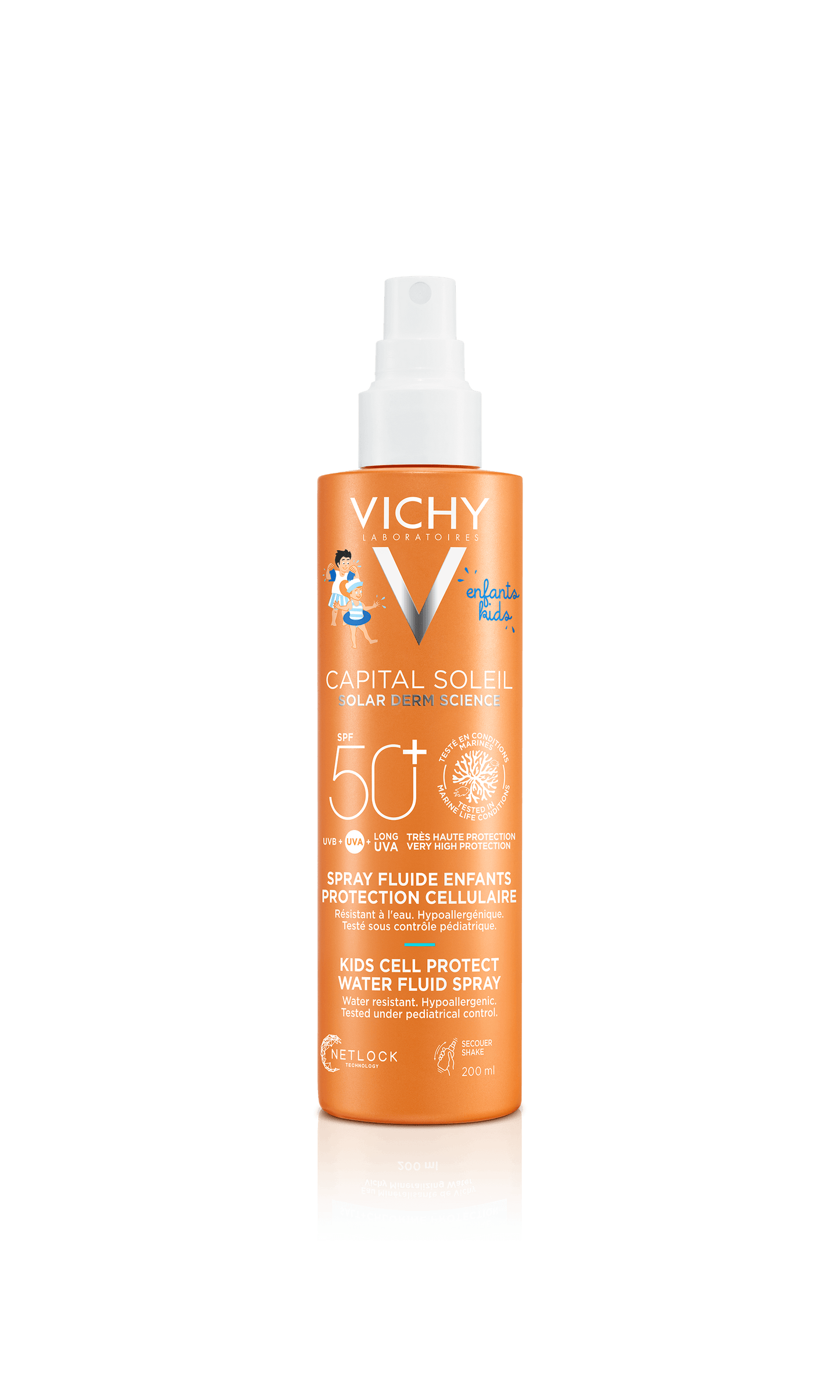 VICHY Capital Soleil Kids Cell Protect UV Spray SPF 50+ aurinkosuojasuihke lapsille 200 ml