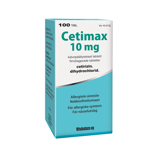 CETIMAX 10 mg tabletti, kalvopäällysteinen 100 tablettia