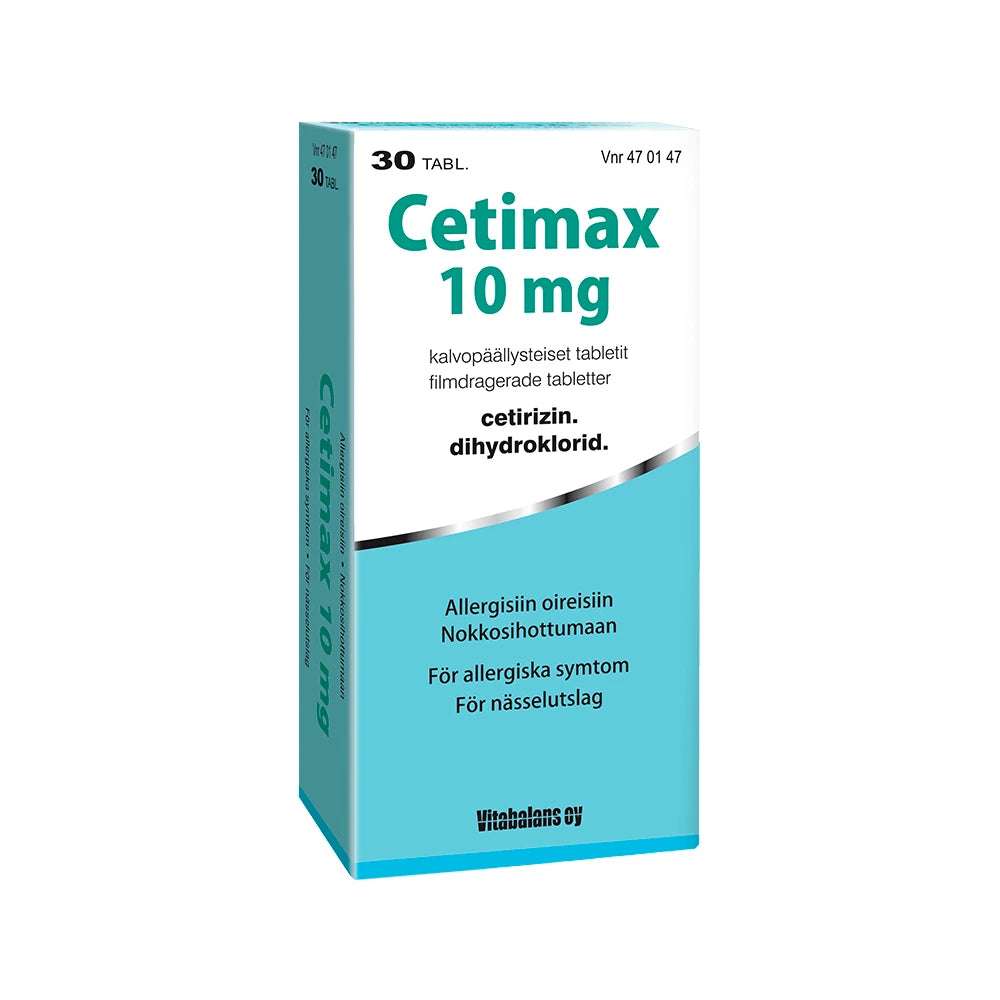 CETIMAX 10 mg tabletti, kalvopäällysteinen 30 tablettia