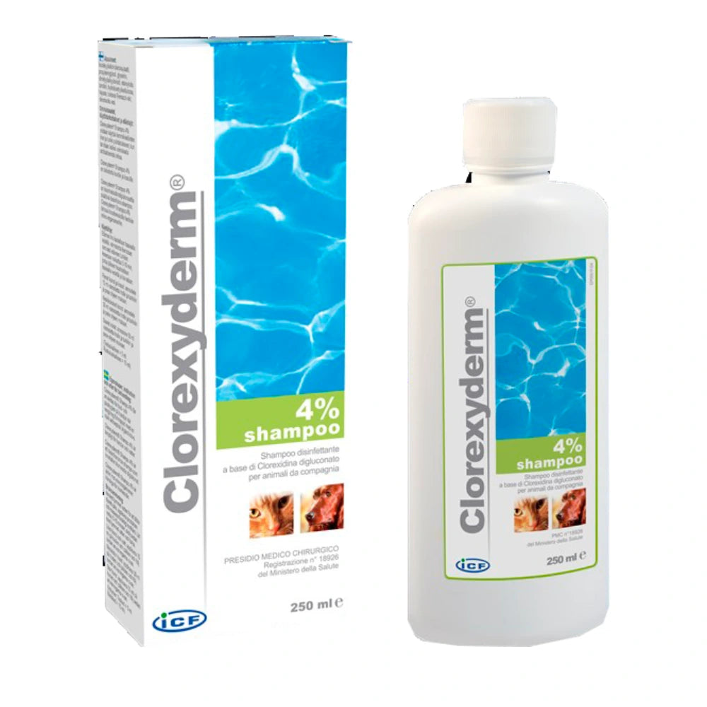 CLOREXYDERM Shampoo 4% koirille, kissoille ja hevosille 250 ml