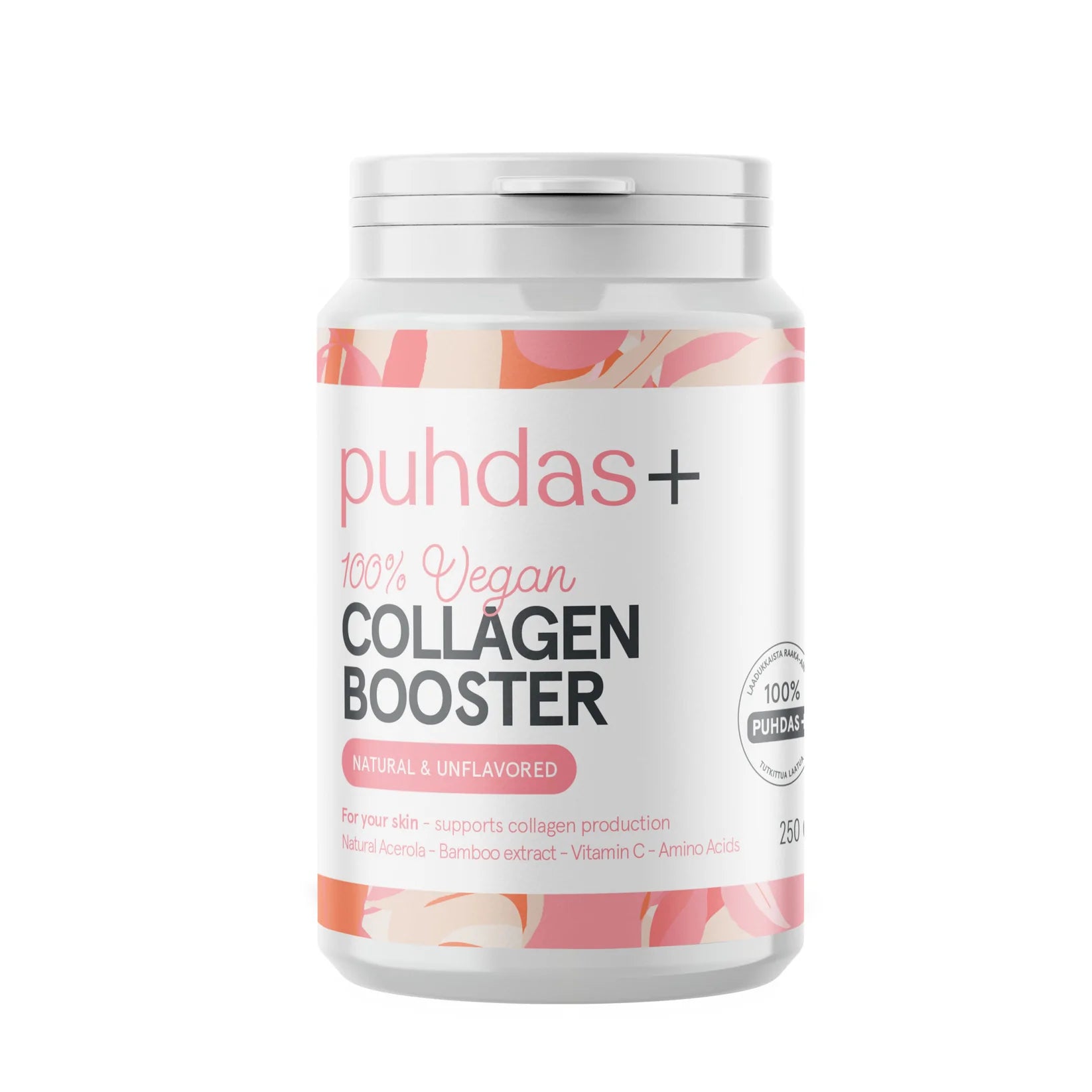 PUHDAS+ Collagen booster 100 % vegan natural jauhe 250 g