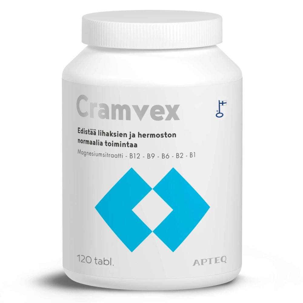APTEQ Cramvex tabletti 120 tablettia Lihaksiston ja hermoston hyvinvointiin