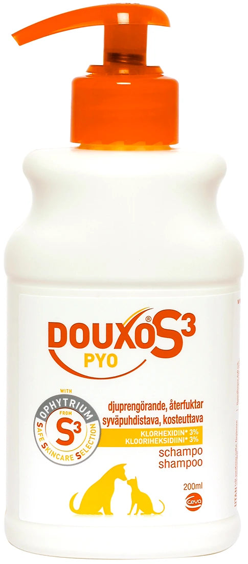 DOUXO S3 Pyo antiseptinen shampoo koirille ja kissoille 200 ml