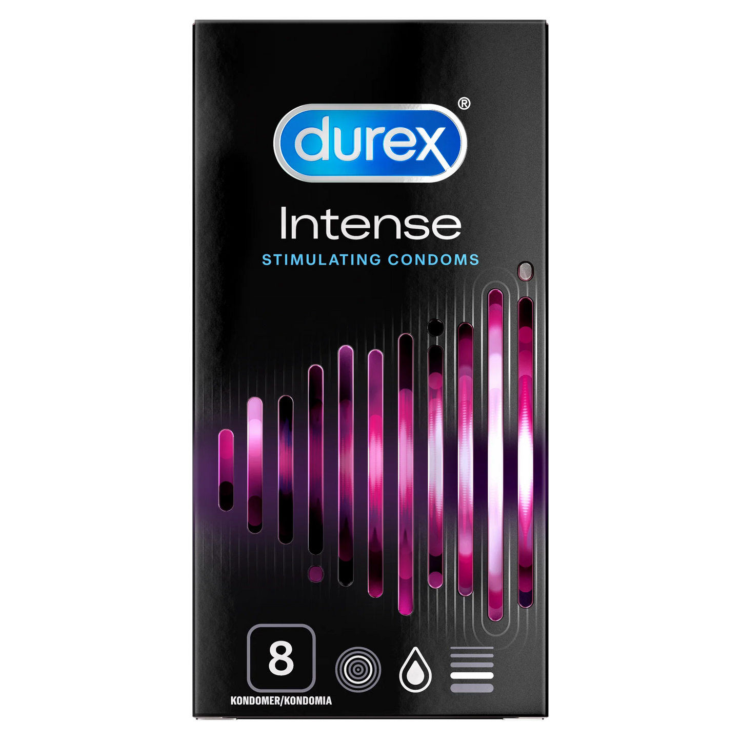 DUREX Intense kondomit juomutettu 56 mm 8 kpl