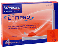 EFFIPRO PIENILLE KOIRILLE 100 mg/ml vet paikallisvaleluliuos 2-10 kg, 4x0,67 ml