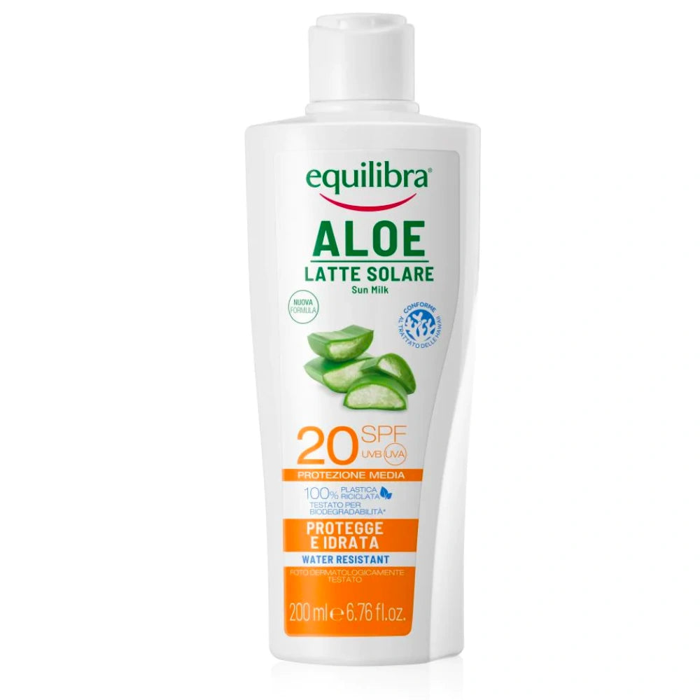EQUILIBRA Aloe Latte Solare Sun Milk SPF20 aurinkosuojavoide