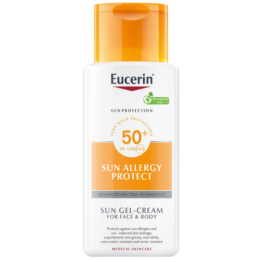 EUCERIN Sun Allergy Protect Gel Cream SPF50+ aurinkovoide kasvoille ja vartalolle 150 ml