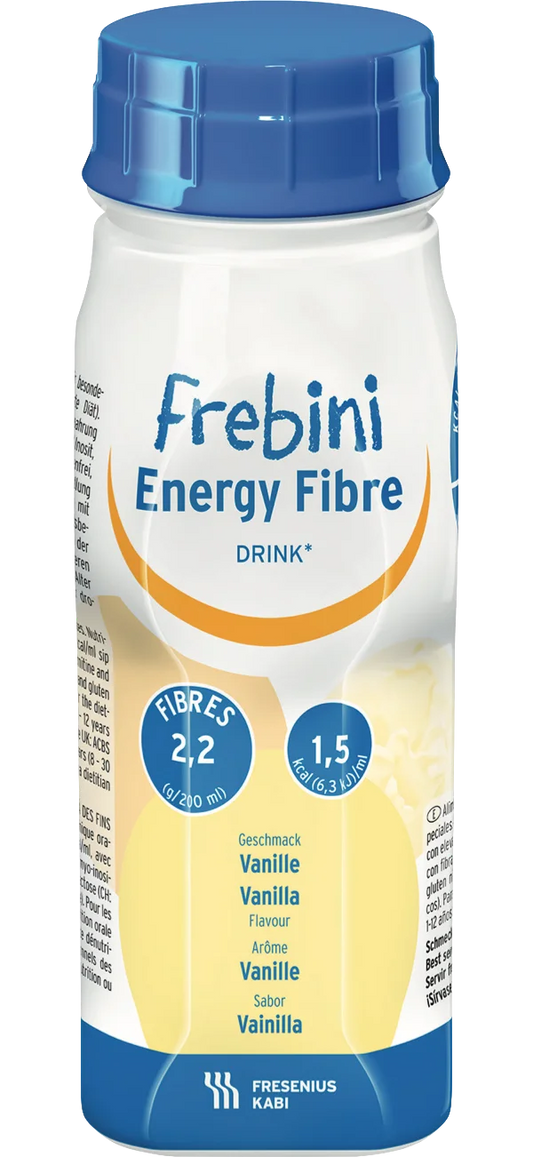 FREBINI Energy fibre drink vanilja kliininen ravintovalmiste lapsille 4x200 ml