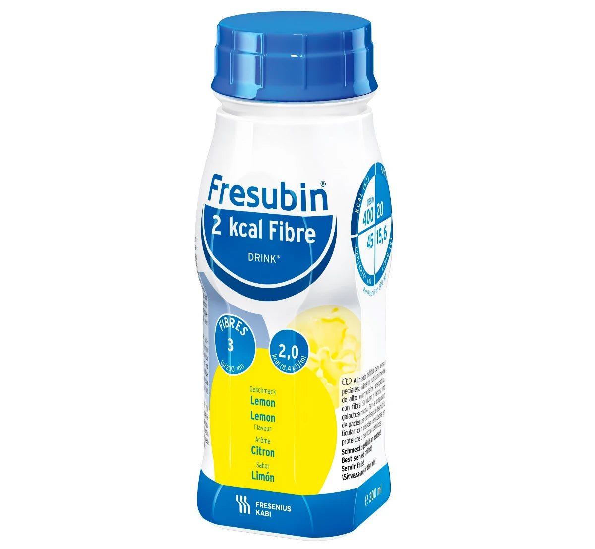 FRESUBIN 2 kcal fibre drink sitruuna kliininen ravintovalmiste 4x200 ml