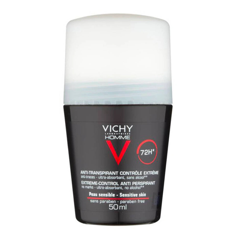 VICHY Homme Deo Extreme Control 72h Antiperspirant Roll-on voimakkaaseen hikoiluun 50 ml