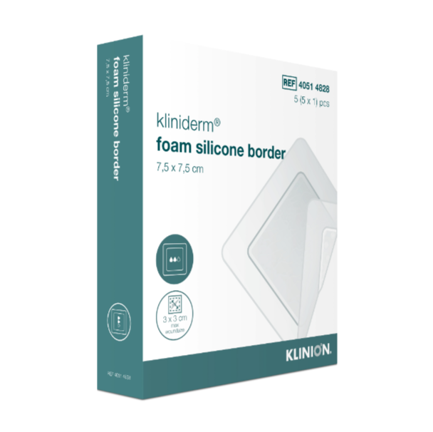 KLINION Kliniderm foam silicone border 7,5 x 7,5 cm 5 kpl