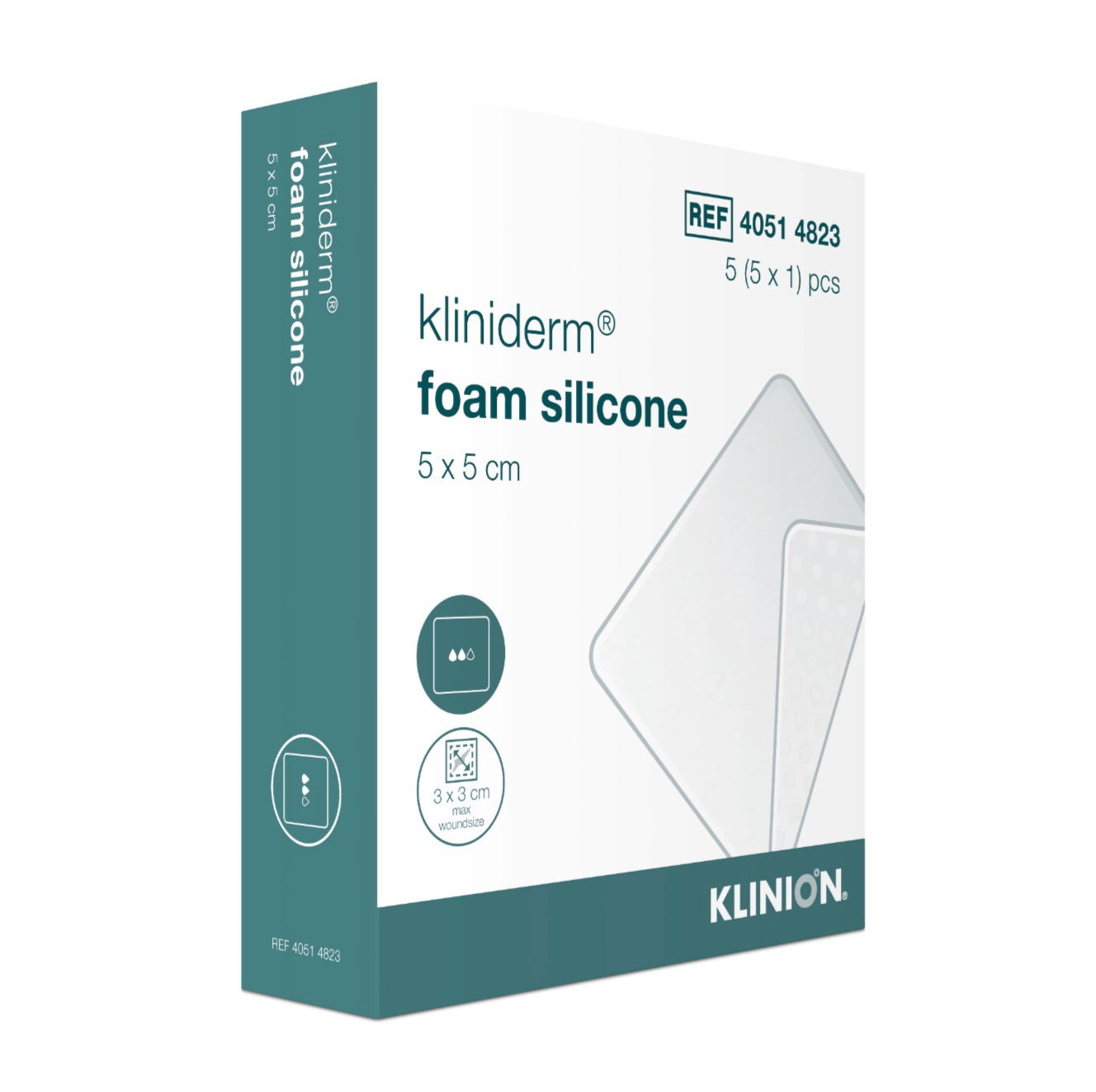 KLINION Kliniderm foam silicone 5 cm x 5 cm silikonivaahtosidos