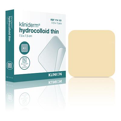 KLINION Kliniderm hydrocolloid thin 7,5 cm x 7,5 cm hydrokolloidisidos, ohut 5 kpl