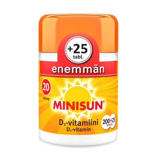 MINISUN D-Vitamiini 20 mikrog purutabletti kampanjapakkaus 225 kpl