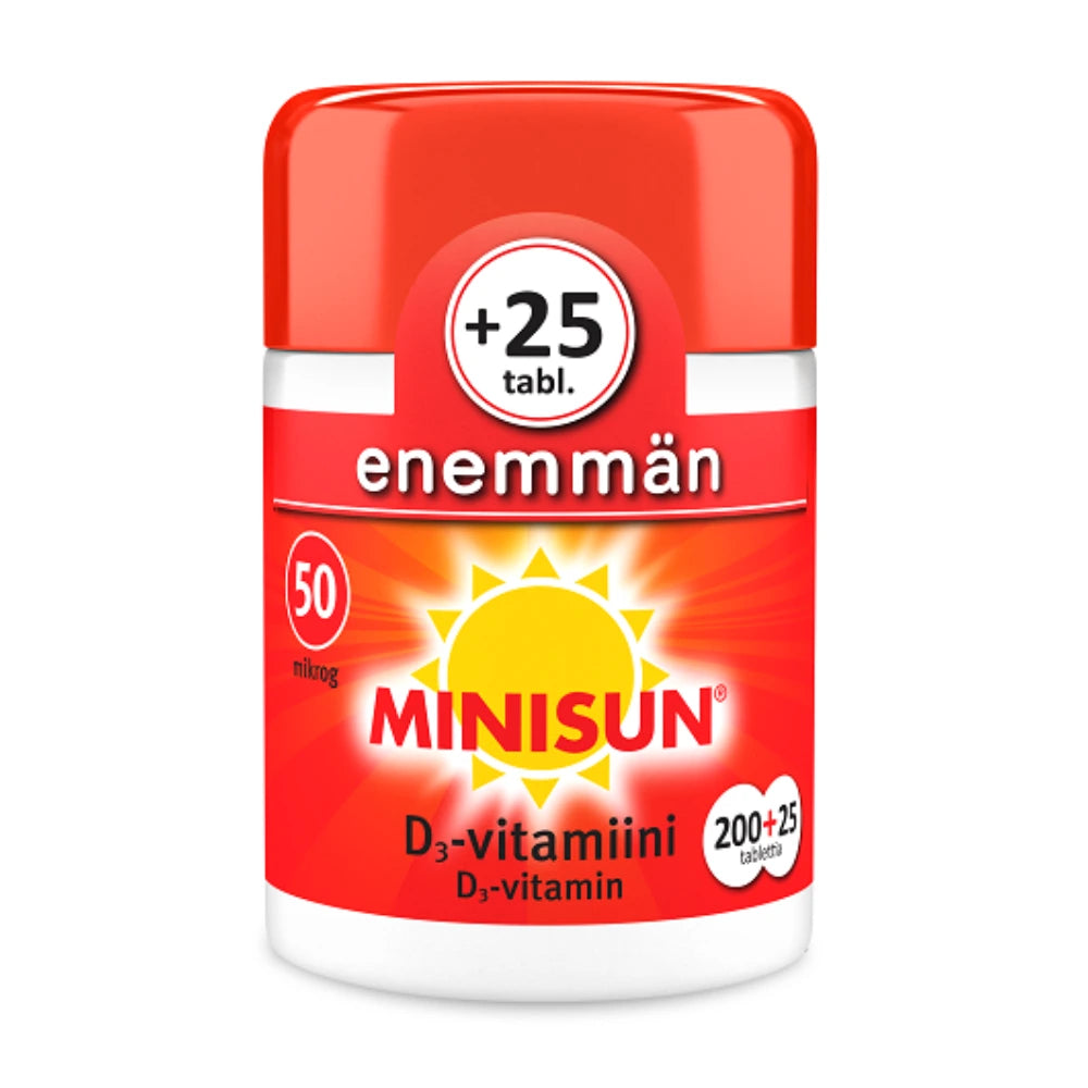 MINISUN D-Vitamiini 50 mikrog purutabletti 225 kpl