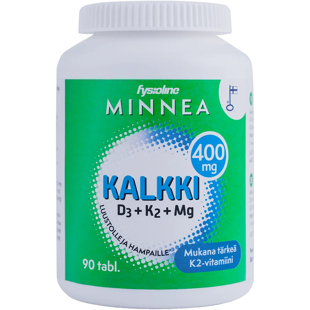 MINNEA Kalkki + D3 + K2 + Mg tabletti 90 kpl