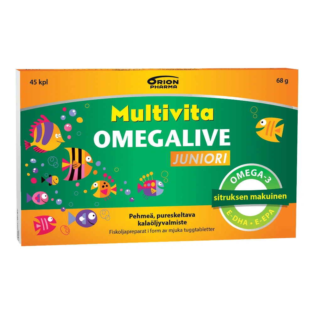 MULTIVITA Omegalive Juniori geelipala 45 kpl