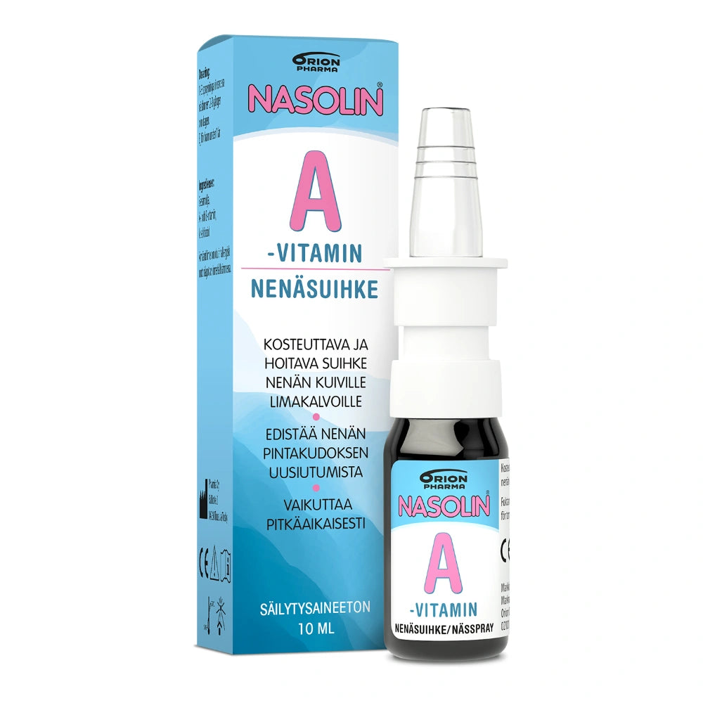 NASOLIN A-Vitamin suihke kuivan nenän hoitoon 10 ml