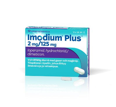 IMODIUM PLUS 2 mg/125 mg tabletti 12 tablettia