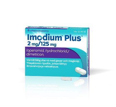 IMODIUM PLUS 2 mg/125 mg tabletti 6 tablettia