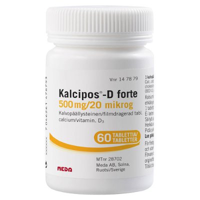 KALCIPOS-D FORTE 20 mikrog tabletti, kalvopäällysteinen 60 kpl
