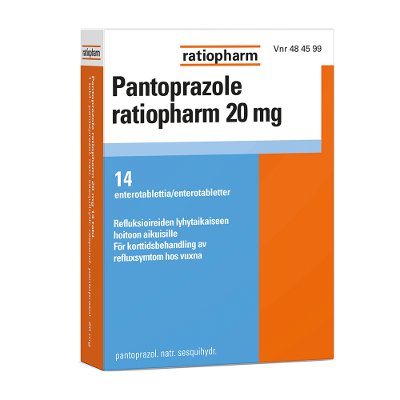 PANTOPRAZOLE RATIOPHARM 20 mg enterotabletti 14 tablettia