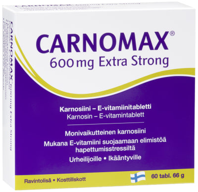 CARNOMAX 600 MG EXTRA STRONG KARNOSIINI-E-VITAMIINITABLETIT, 60 TABLETTIA