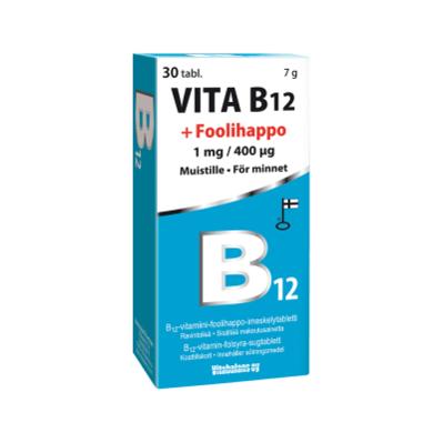 VITA-B12 + FOOLIHAPPO 30 TABLETTIA