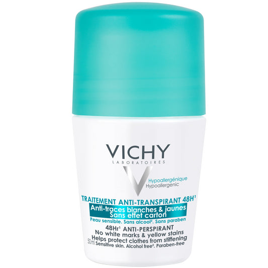VICHY Deo 48H Anti-Trace Antiperspirant Roll-on tahraamaton 50 ml