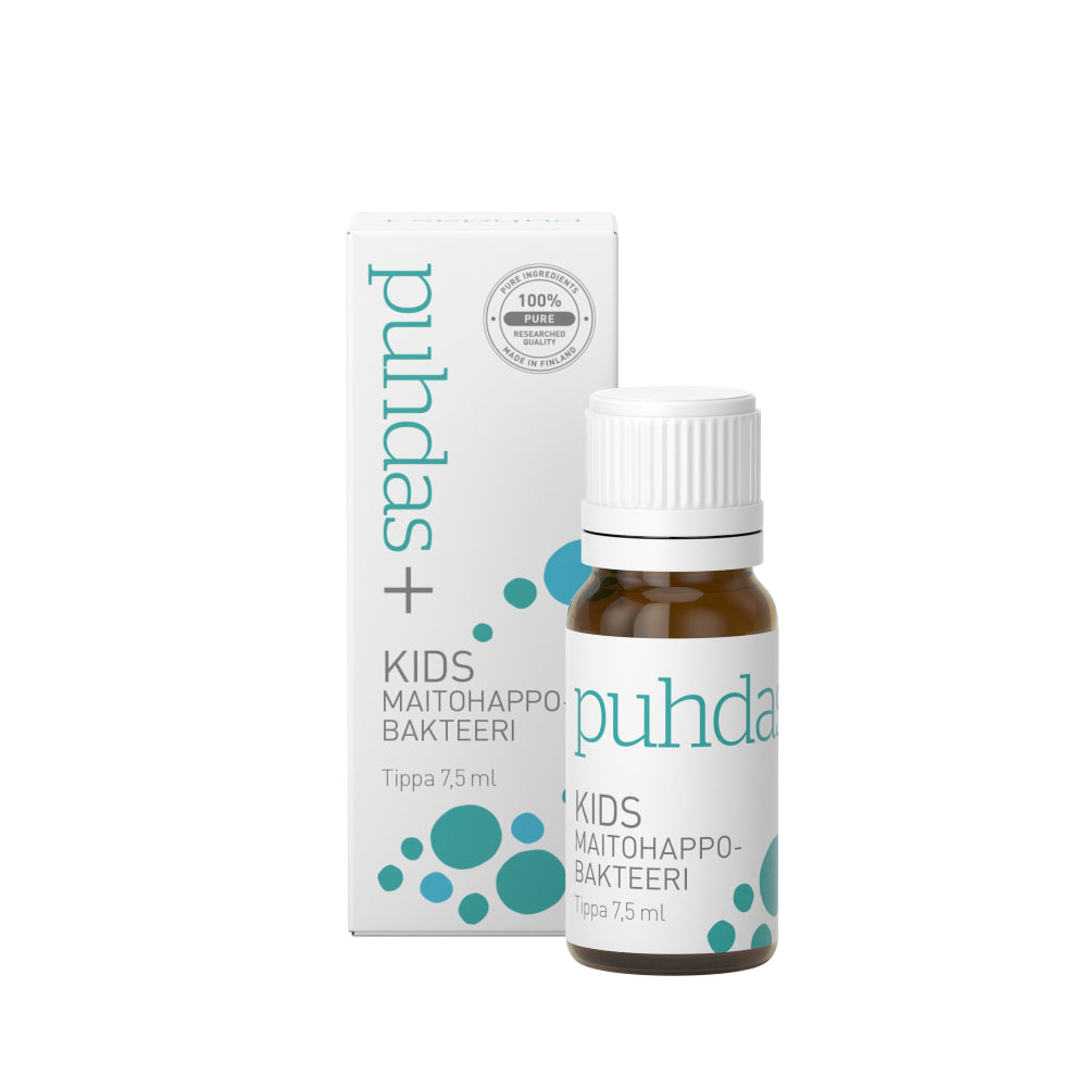 PUHDAS+ KIDS MAITOHAPPOBAKTEERITIPPA 7,5 ML