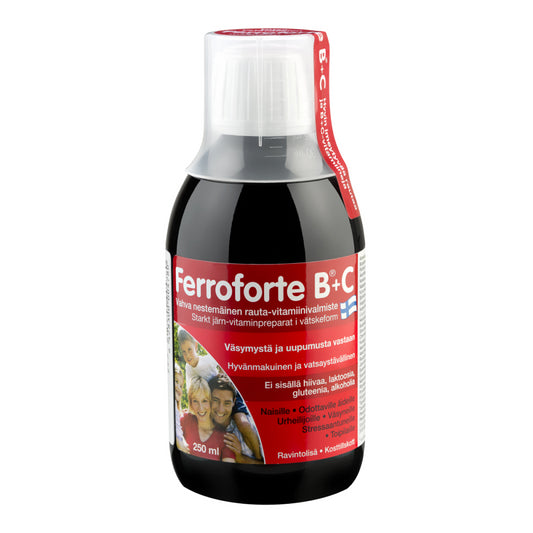 FERROFORTE B + C nestemäinen rautavalmiste 250 ml