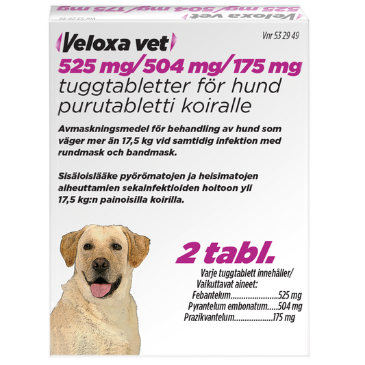 VELOXA VET 175 mg/504 mg/525 mg purutabletti 2 tablettia