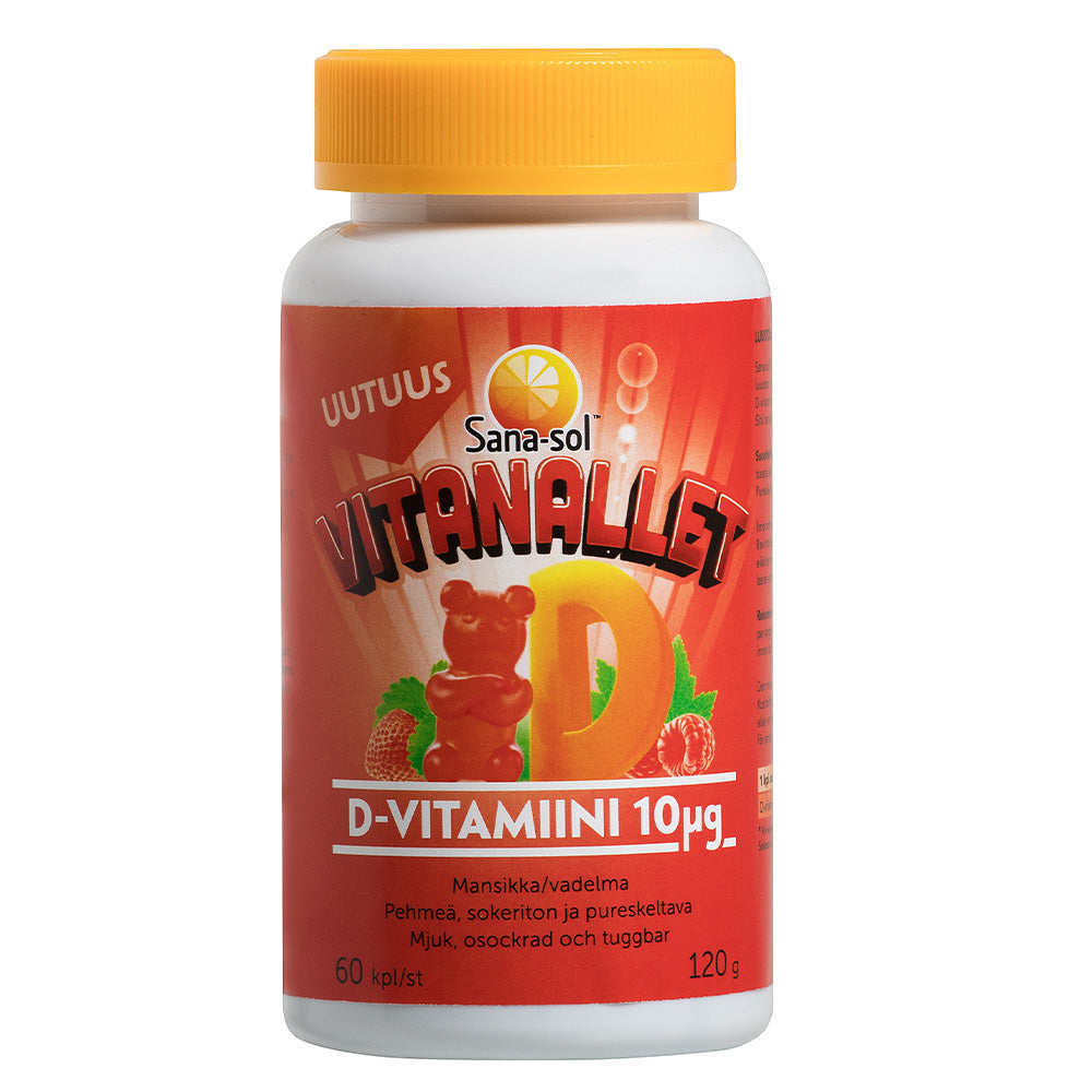 SANA-SOL Vitanallet D-vitamiini 10 mikrog 60 kpl
