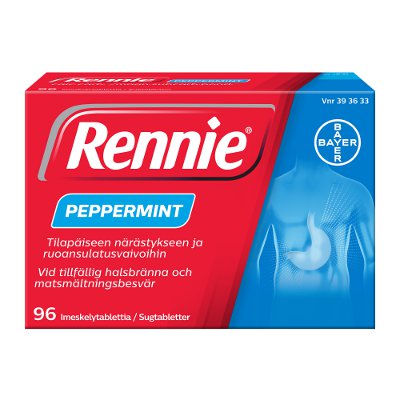 RENNIE PEPPERMINT 80 mg/680 mg imeskelytabletti 96 tablettia