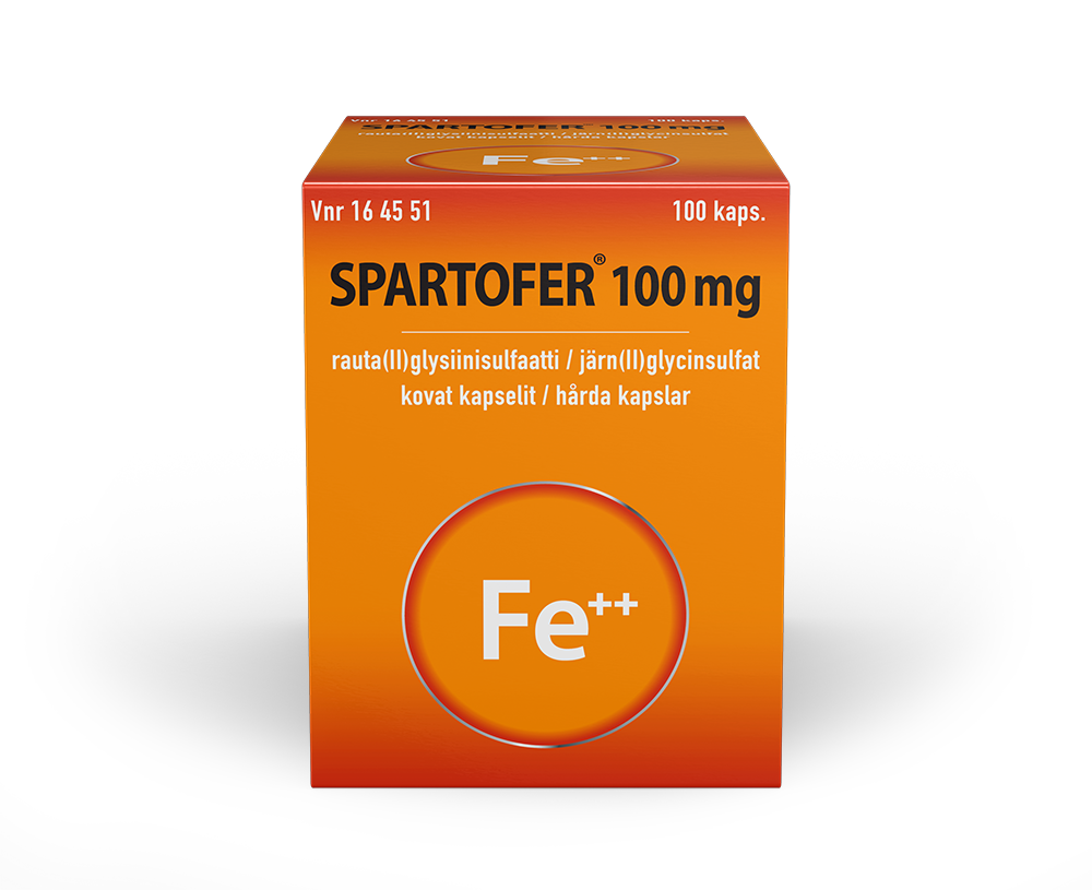 SPARTOFER 100 mg kapseli, kova 100 kapselia