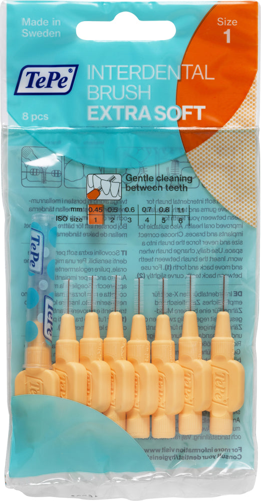 TEPE Extrasoft 0,45 mm oranssi hammasväliharja 6 kpl