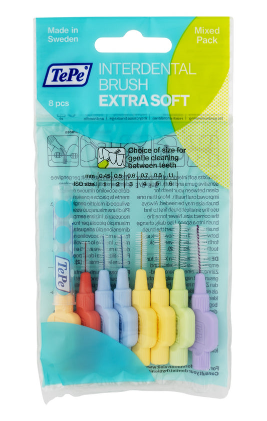 TEPE Extrasoft Mix Pack hammasväliharja 8 kpl