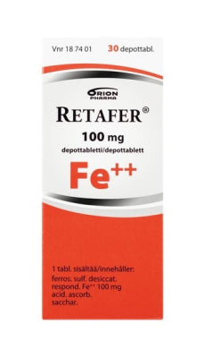 RETAFER 100 mg depottabletti 30 tablettia