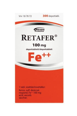 RETAFER 100 mg depottabletti 300 tablettia