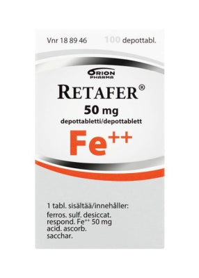 RETAFER 50 mg depottabletti 100 kpl