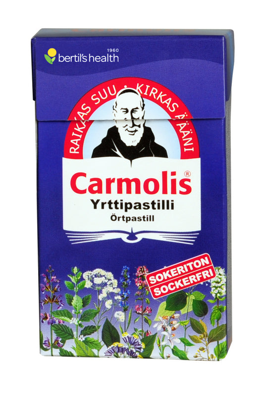 CARMOLIS YRTTIPASTILLI SOKERITON 45 G