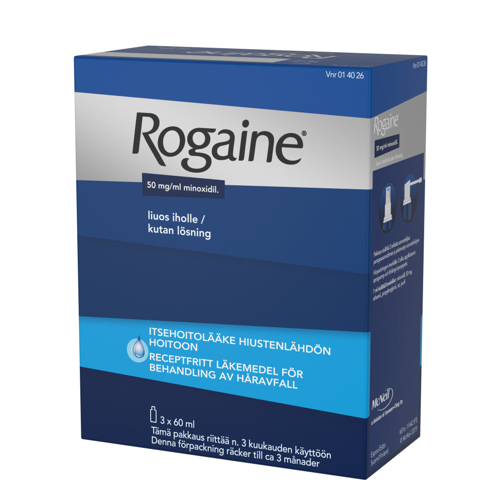 ROGAINE 50 mg/ml liuos iholle 3x60 ml