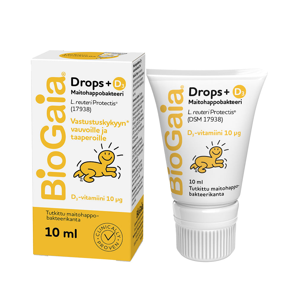 BIOGAIA Drops + D3 maitohappobakteeritippa 10 ml