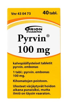 PYRVIN 100 mg tabletti, kalvopäällysteinen 40 tablettia