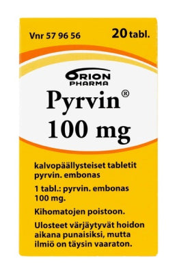 PYRVIN 100 mg tabletti, kalvopäällysteinen 20 tablettia