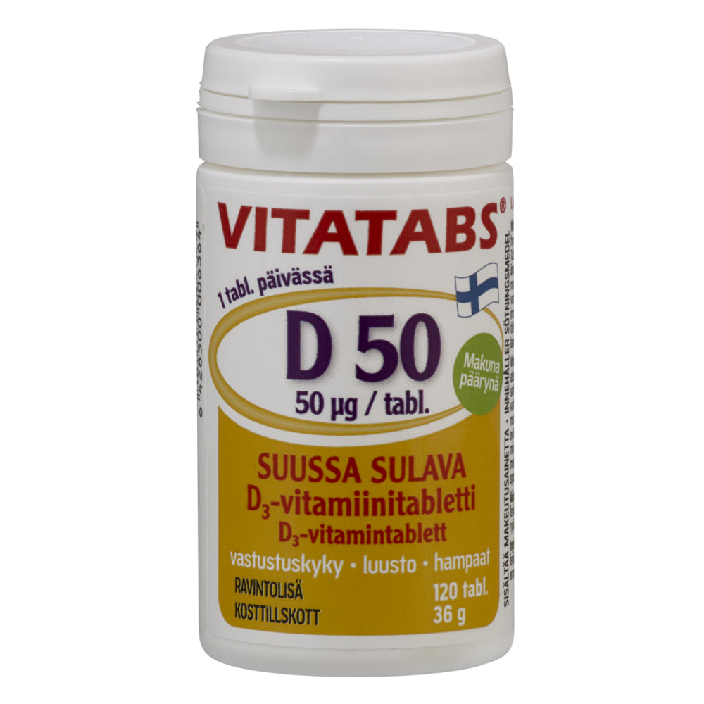 VITATABS D50 Päärynä D-vitamiinivalmiste 120 tabl