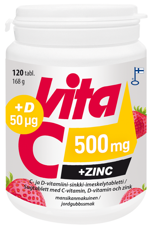 VITA-C 500 mg + sinkki + D-vitamiini 120 tablettia