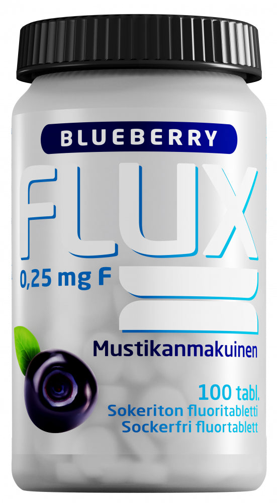 FLUX Blueberry mustikanmakuinen fluoritabletti 100 tabl
