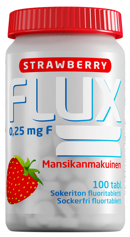 FLUX Strawberry mansikanmakuinen imeskelytabletti 100 tabl