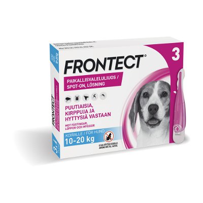 FRONTECT 135,2 mg/1009,6 mg vet paikallisvaleluliuos koirille 10-20 k